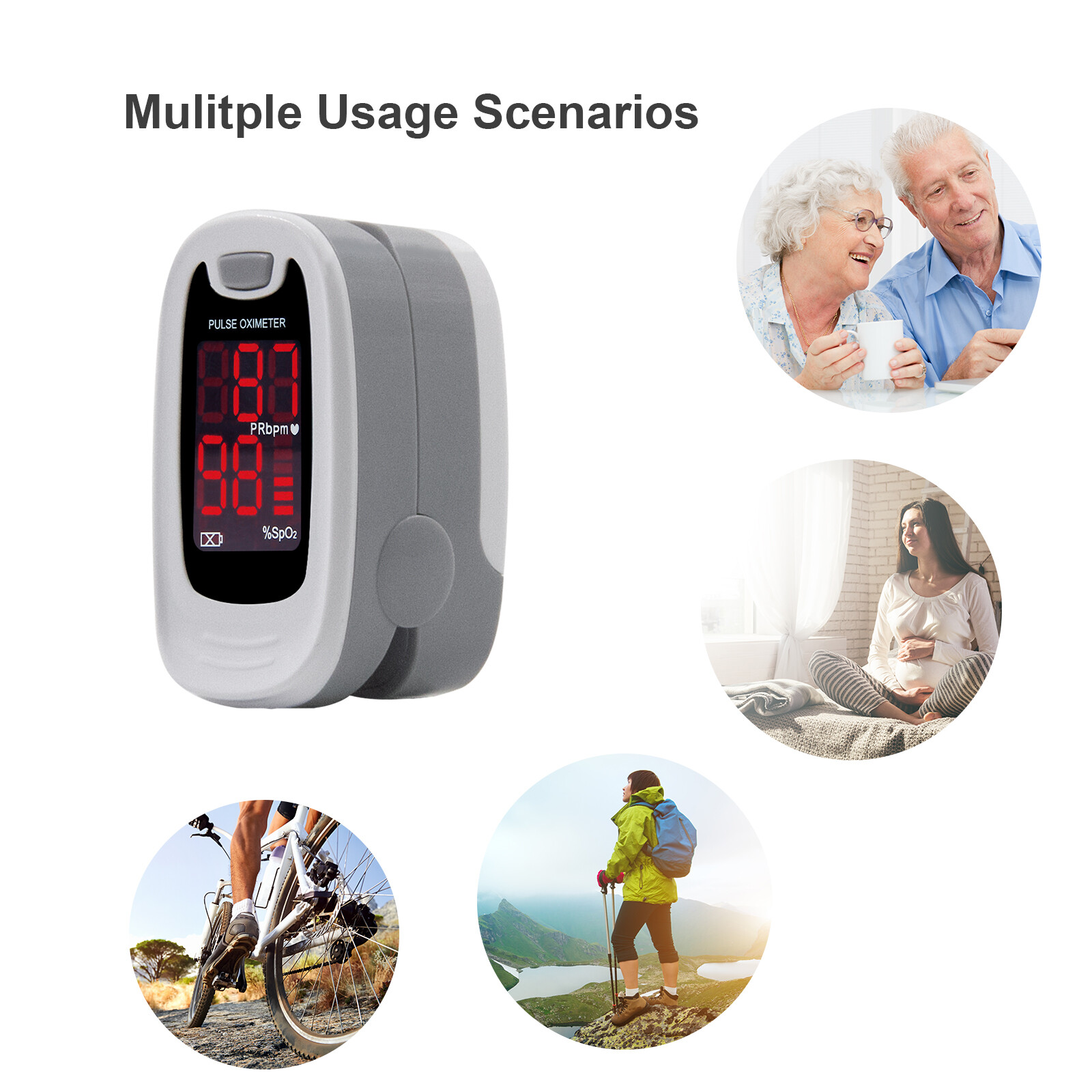 Fingertip Pulse Oximeter Spo2 Blood Oxygen Pulse Heart Rate Monitor Machine