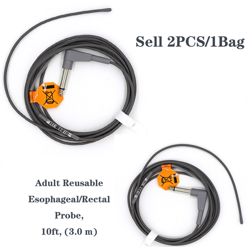 2Pcs Adult Rectal/Esophageal Temperature Reusable Probe Compatible With Mindray