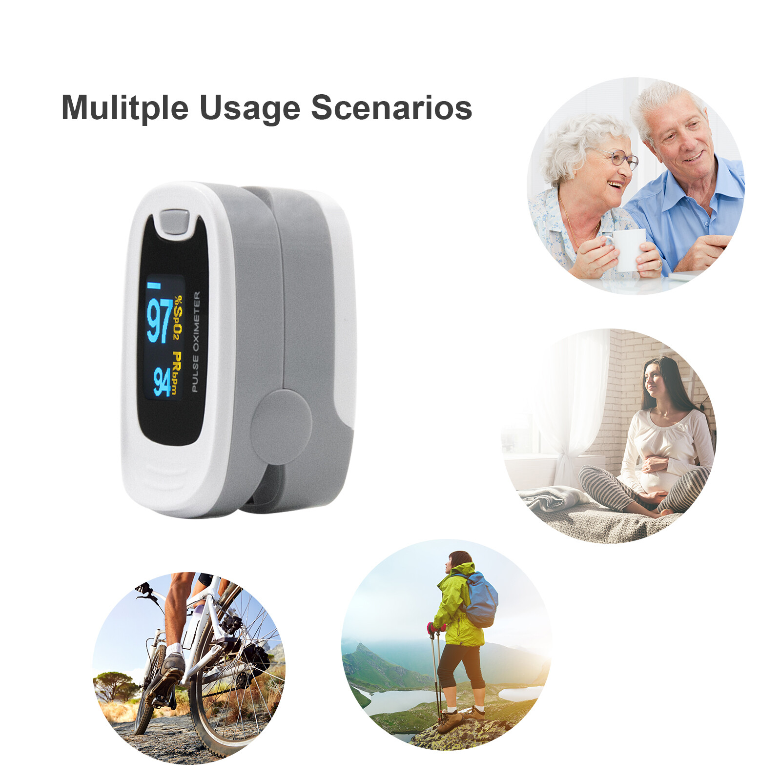 Fingertip Pulse Oximeter SPO2 Pulse Rate Heart Rate Monitor Blood Oxygen