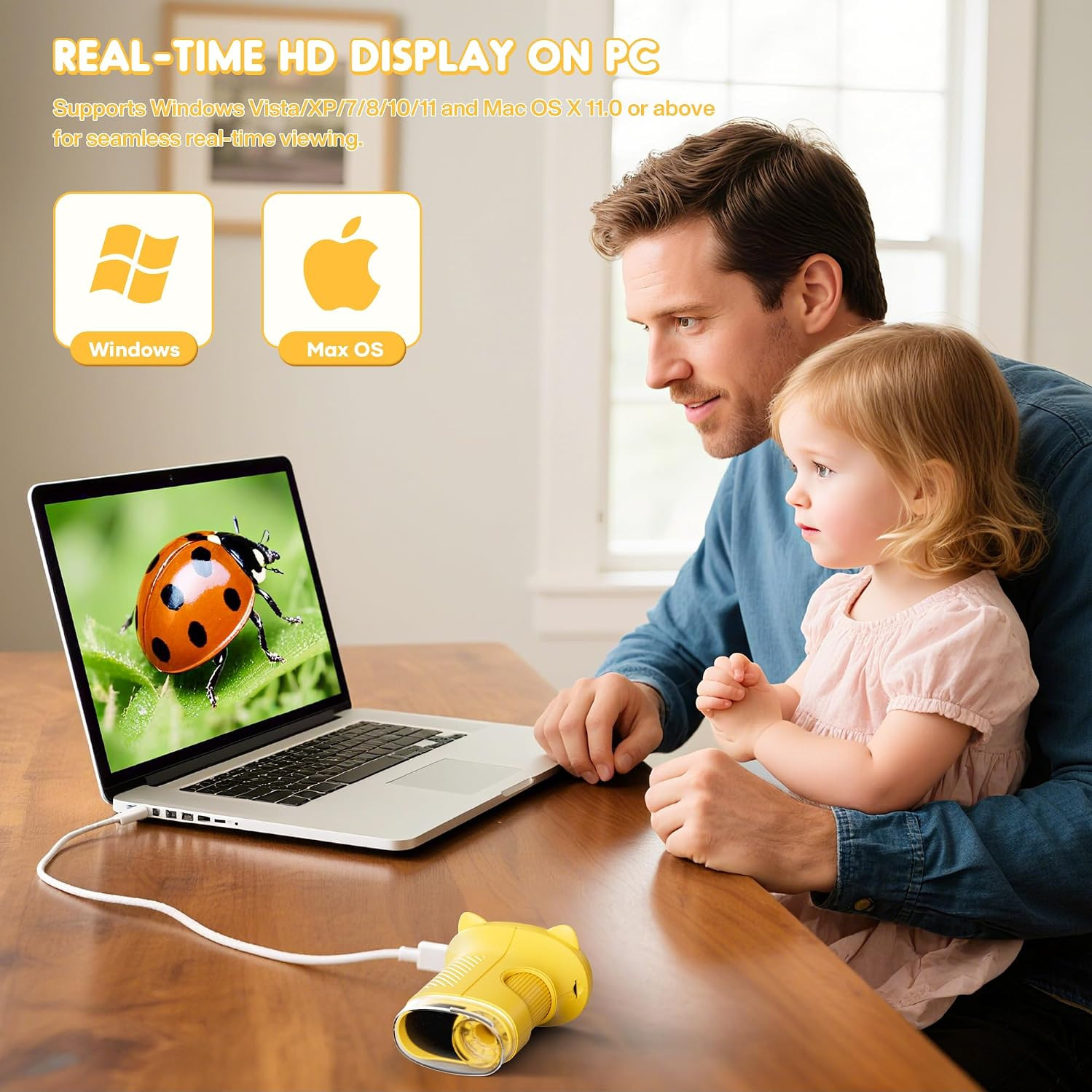 1000X Handheld Digital Microscope for Kids, 4K Wonder Quest Microscope with 2.4″