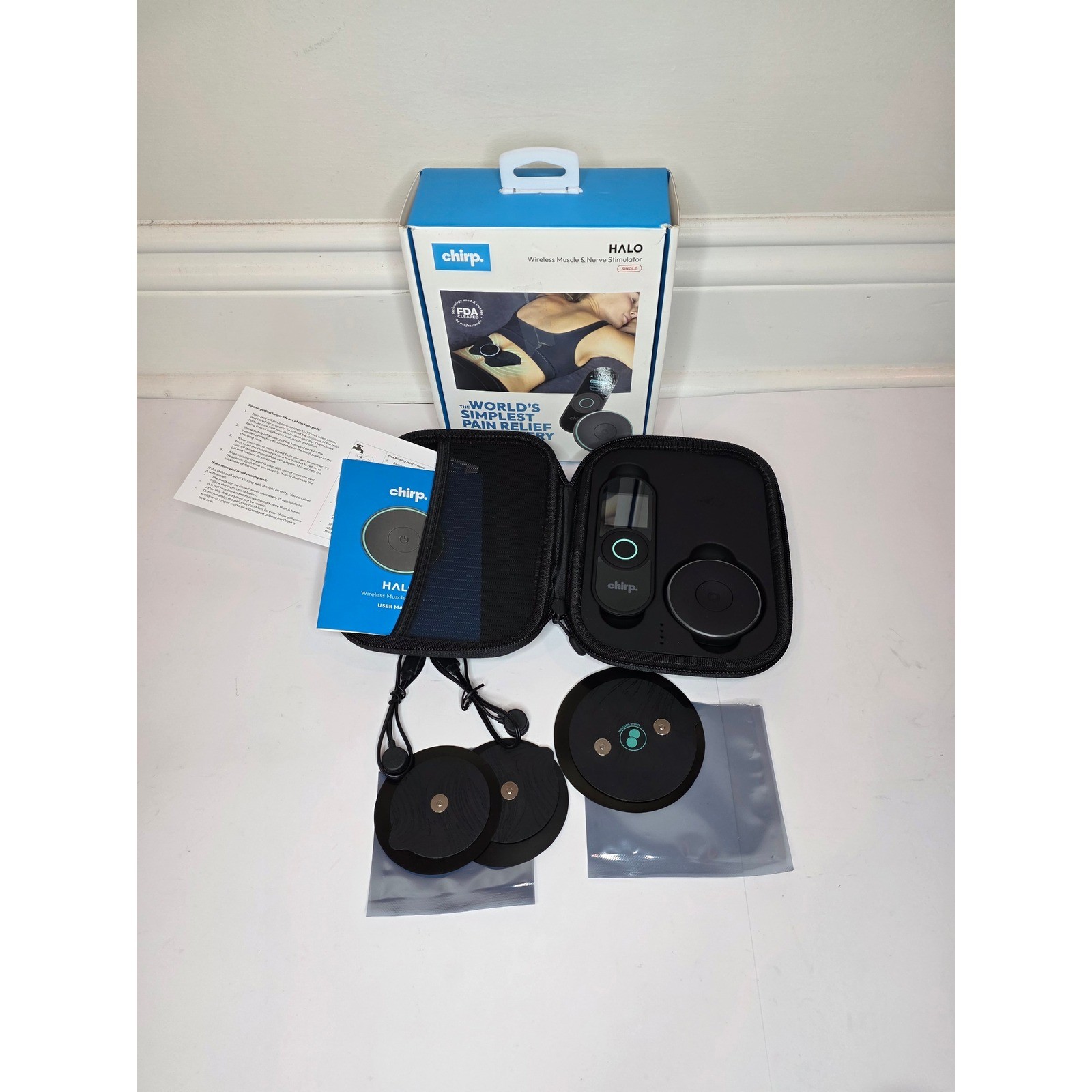 Chirp HALO Wireless Muscle & Nerve Stimulator TENS Unit FDA Cleared Single Black