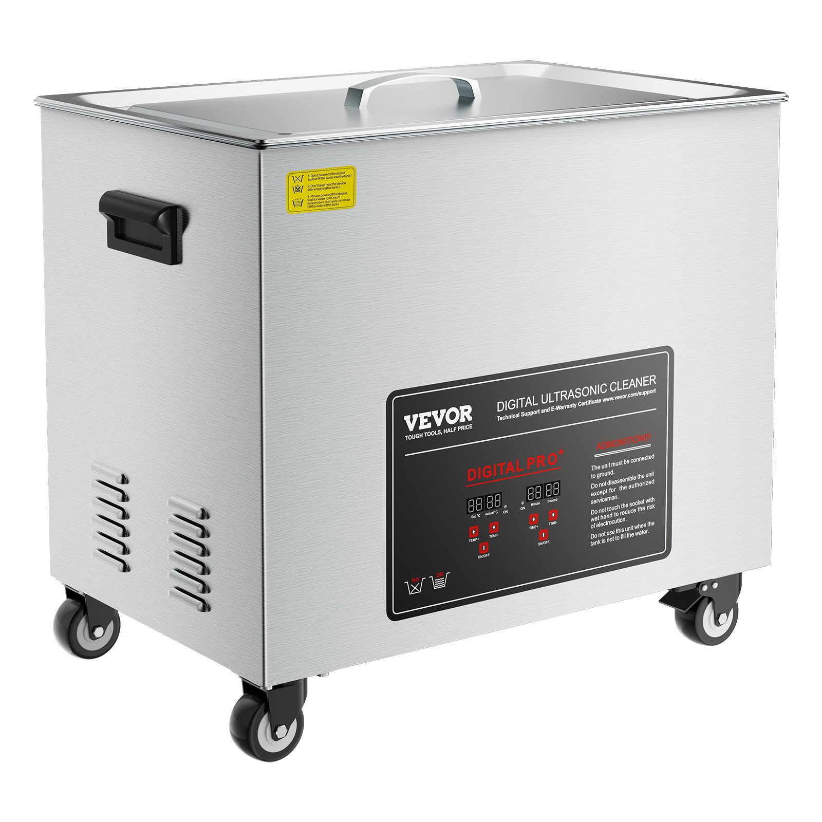 VEVOR 50L Ultrasonic Cleaner Machine with Cleaning Basket & Digital Display 840W