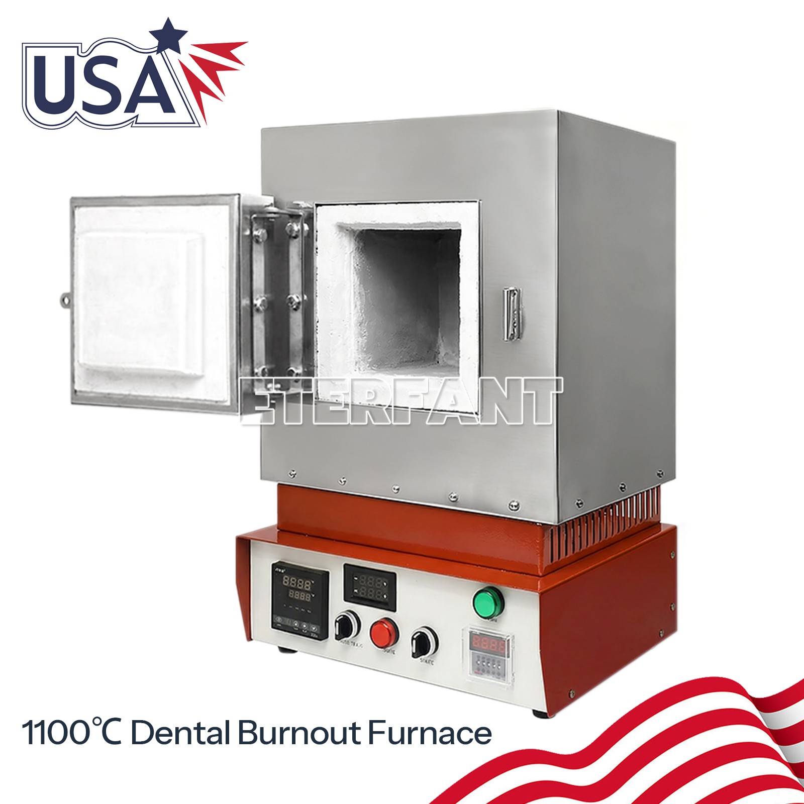 ETERFANT Dental 3000w Burnout Furnace Ceramic Fiber Heating Furnace 110V 1100℃