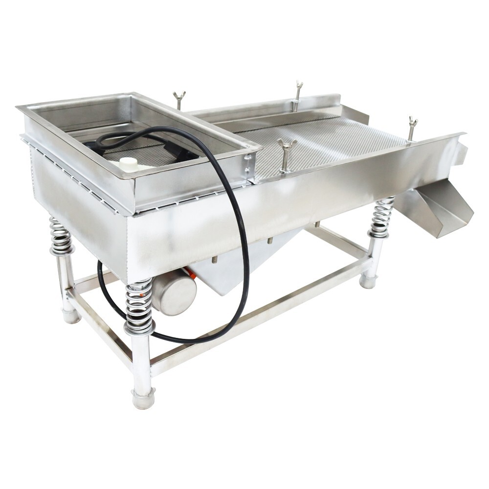 110V Stainless Steel Linear Vibrating Screen 2.5mm Sifter Sieve Screen Shaker