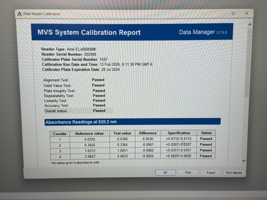 Artel MVS Single & Multichannel Liquid handling Verification System
