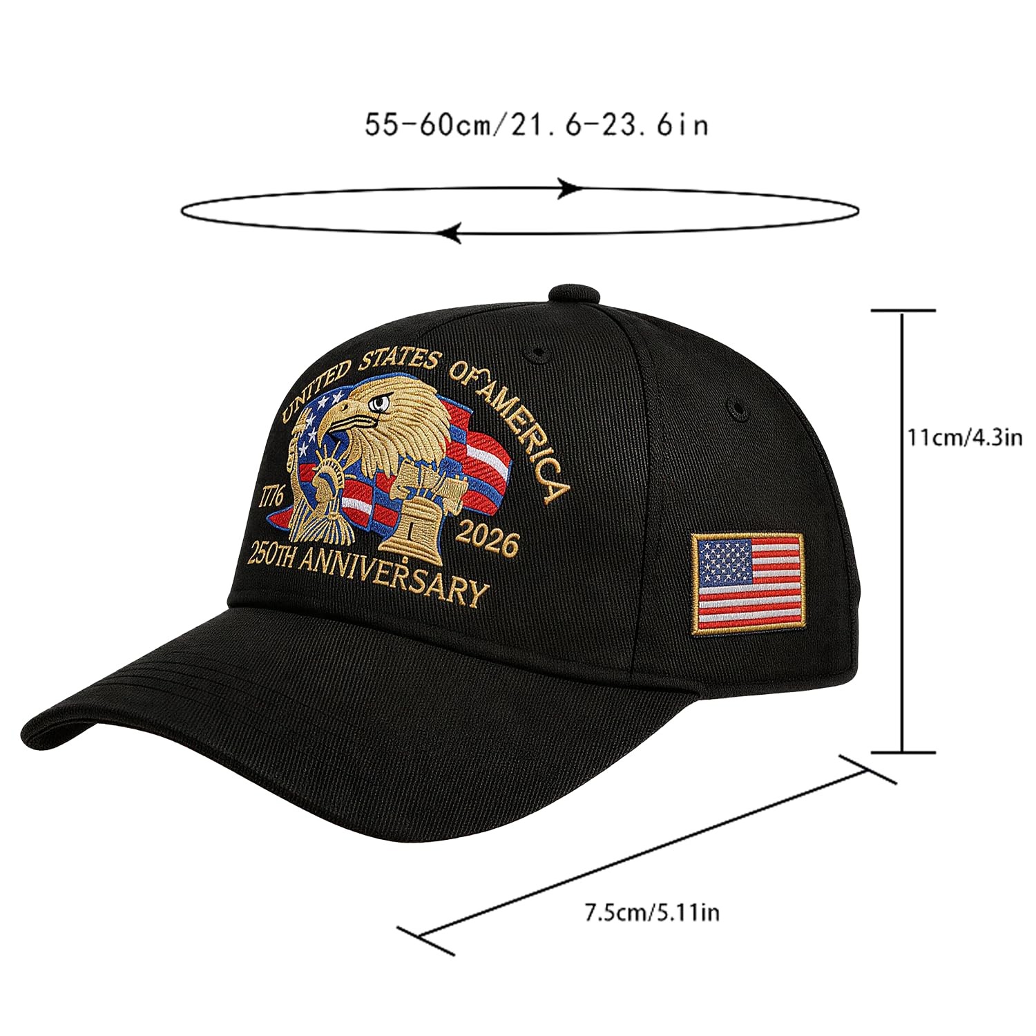 Hplfew 250Th Anniversary Usa Hat – Adjustable United States 250Th Anniversary