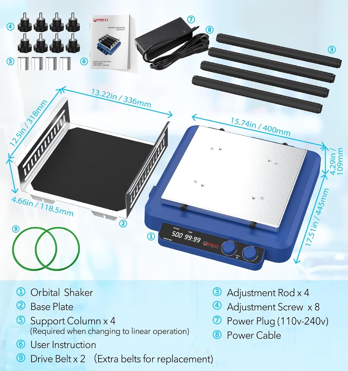 Lab Orbital Shaker Vortex Mixer Oscillator Shaker Lab Shaking Plate Machine New