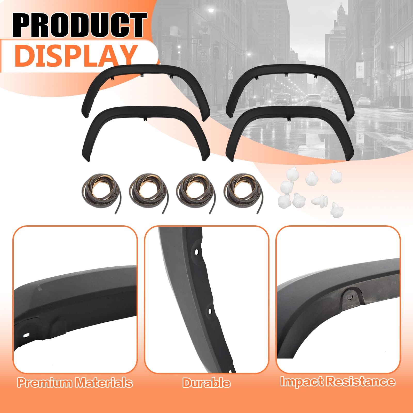 4PCS Fender Flares Front Rear Wheel Arch W/O LED for 2022-2025 Toyota Tundra