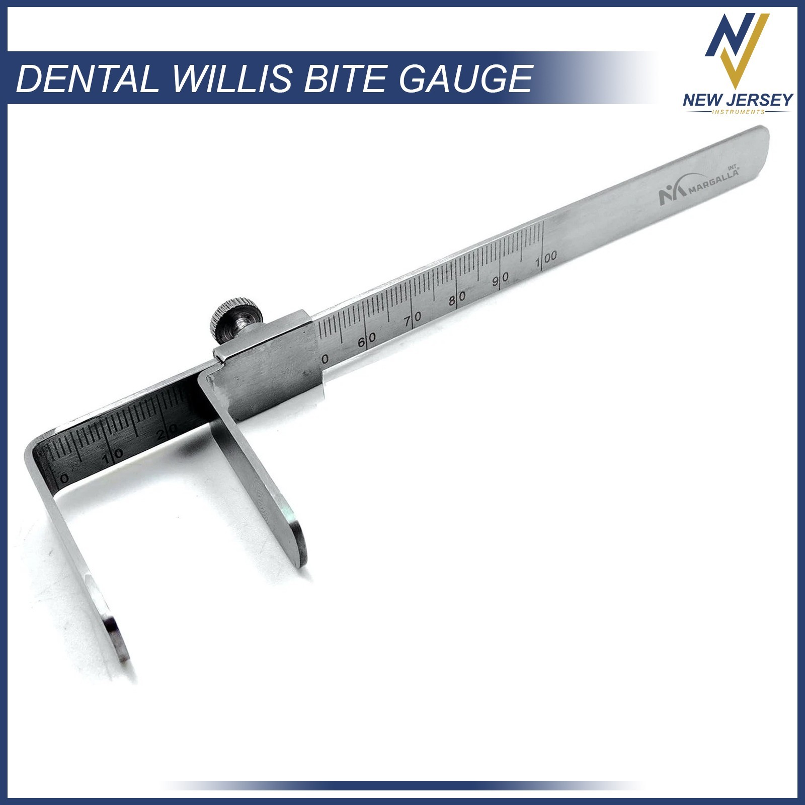 Dental Willis Bite Gauge Stainless Steel Orthodontic Dental Measurement Gauge