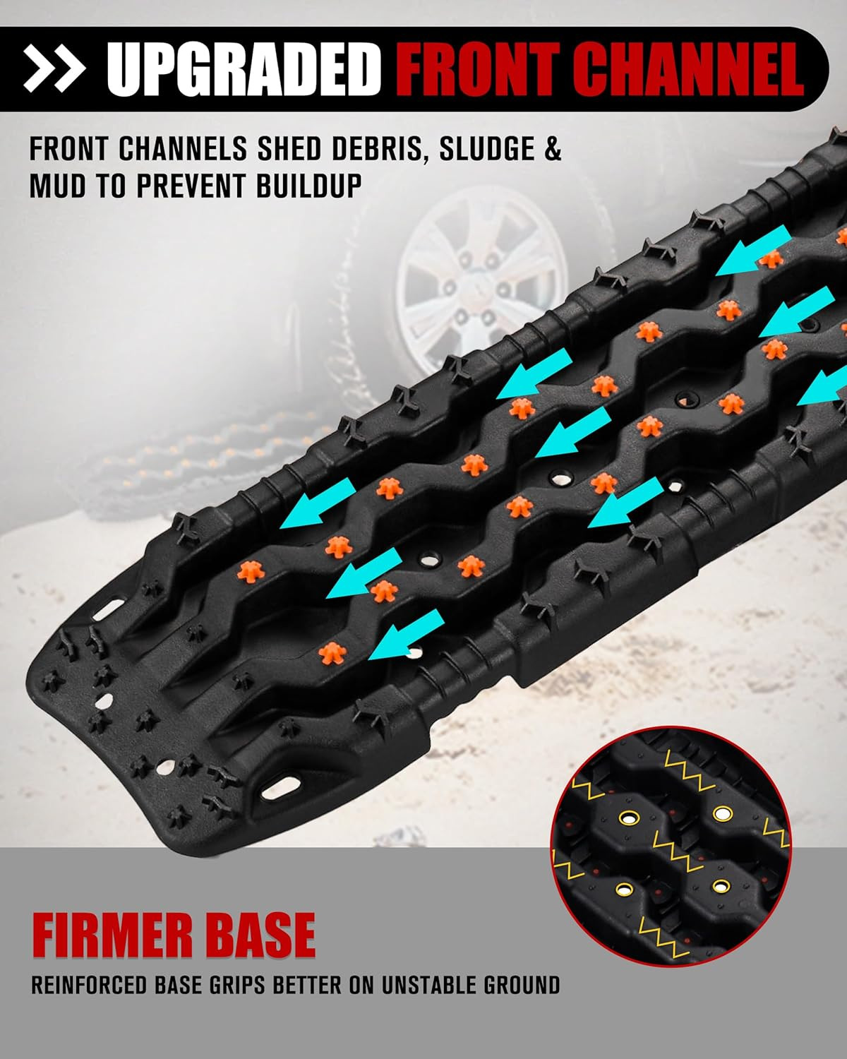 Large off Road Traction Boards, Pair 44.88″ L X 12″ W Recovery Track Tire Tracti