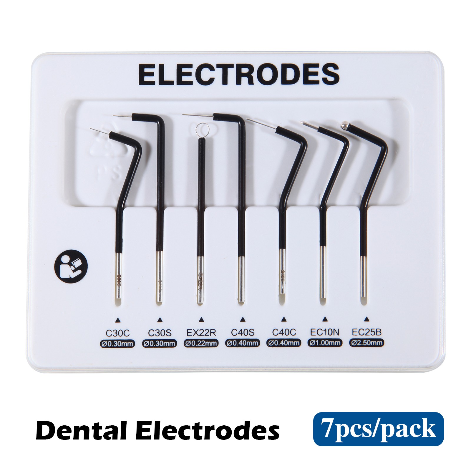 7PCS Dental Electrodes Reusable Tips Stainless Steel for Electrosurgery Unit