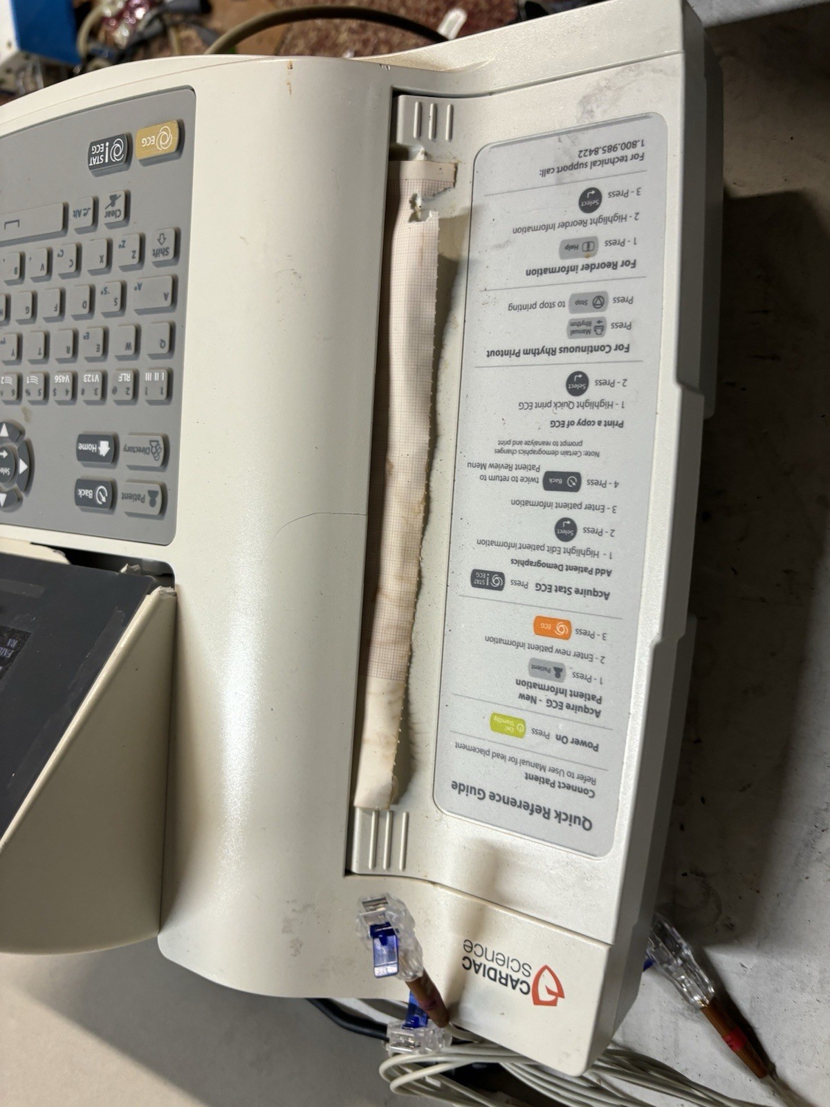 Cardiac Science Burdick 8300 Electrocardiograph & Leads Free Ship