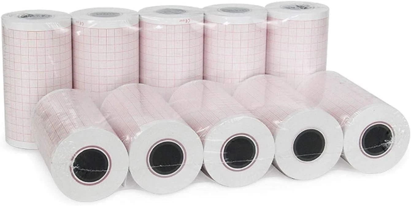 Papel Ecg Premium 10 Rollos 80Mm X 20M Para Maquinas De 3 Canales