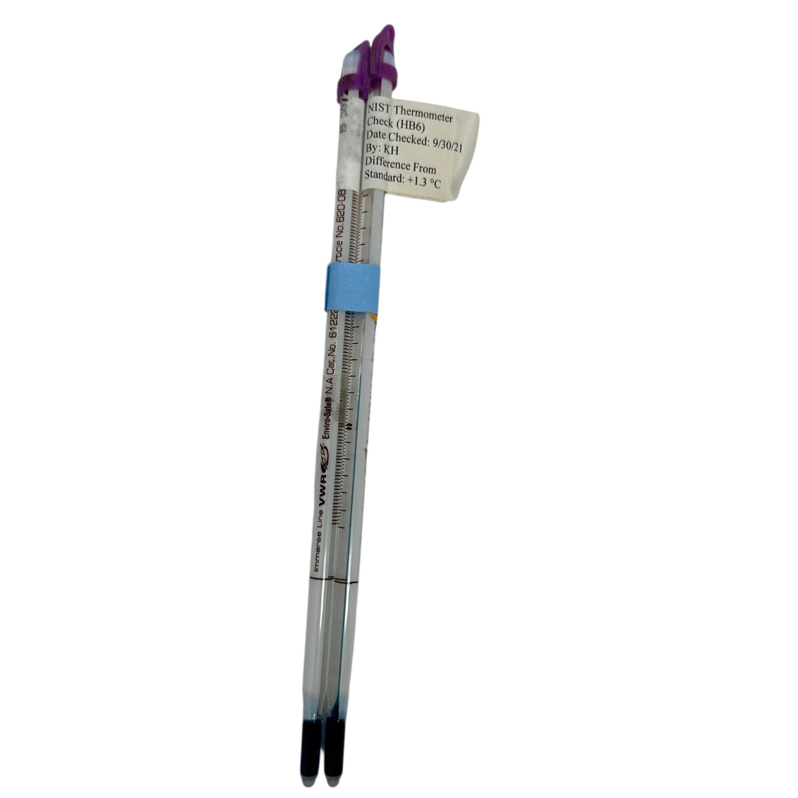 Lot of 2 VWR Enviro-Safe Liquid-In-Glass Laboratory Thermometers 61222-620