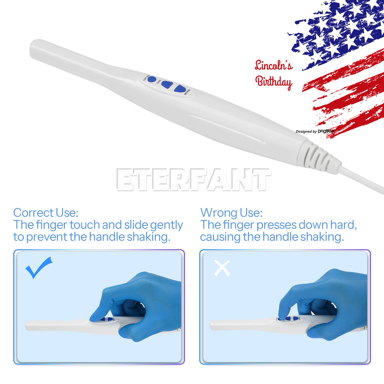 Dental 17” Intra Oral Camera 6Pcs LED High-definition Macro Lens/Protect Covers