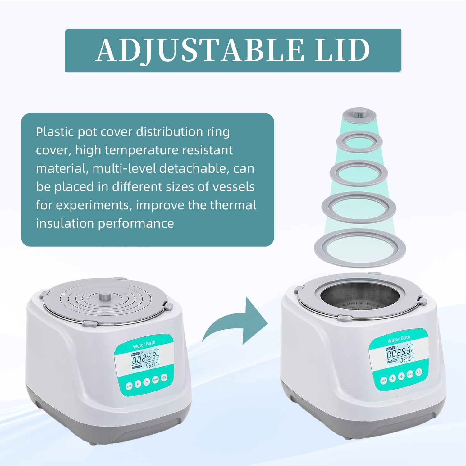 Digital Water Bath Magnetic Stirrer, 2.4L, Fixed Low Speed | Thermostatic RT+8°C