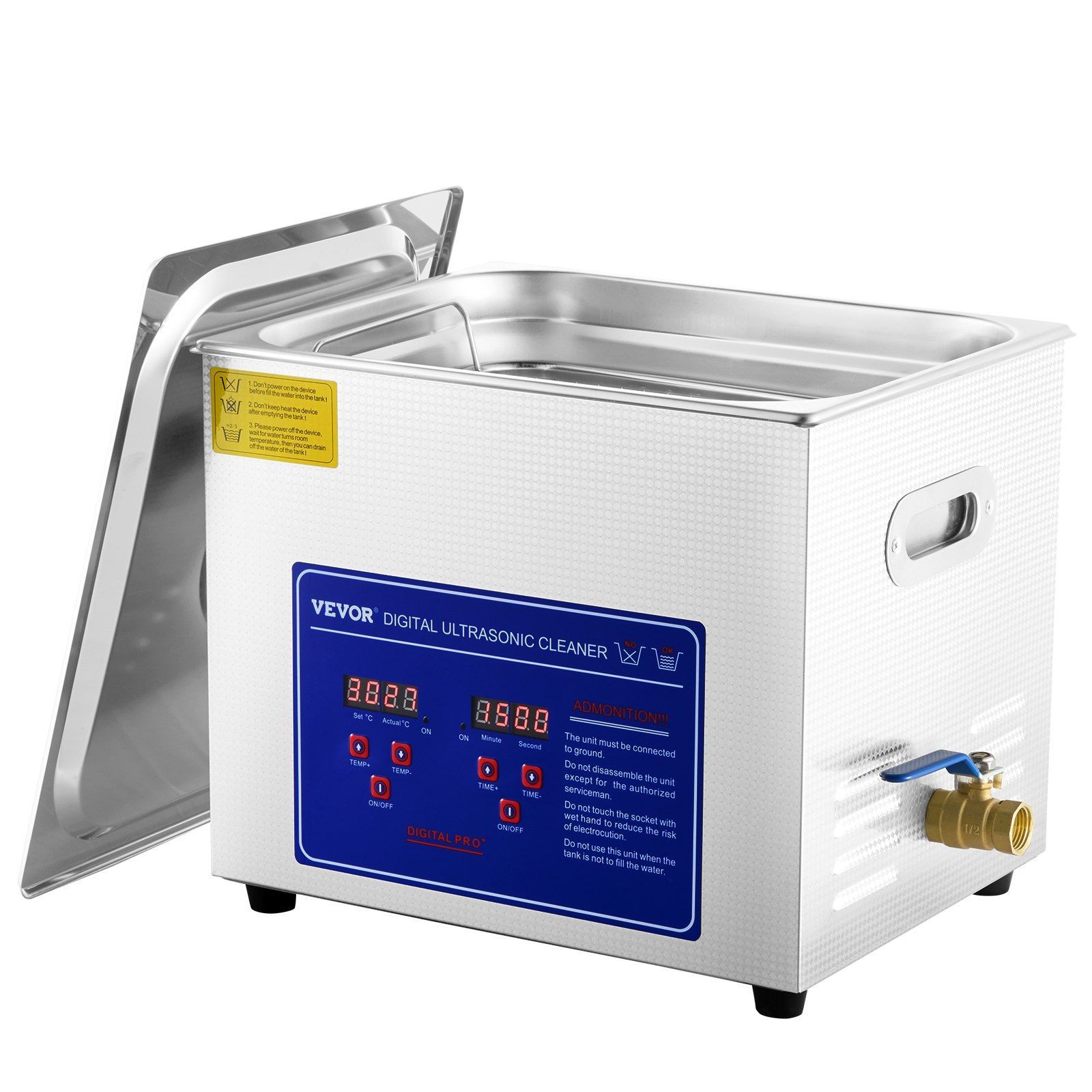 Digital Ultrasonic Cleaner 9.3L 40kHz Freq Heater SUS304 Industrial Use