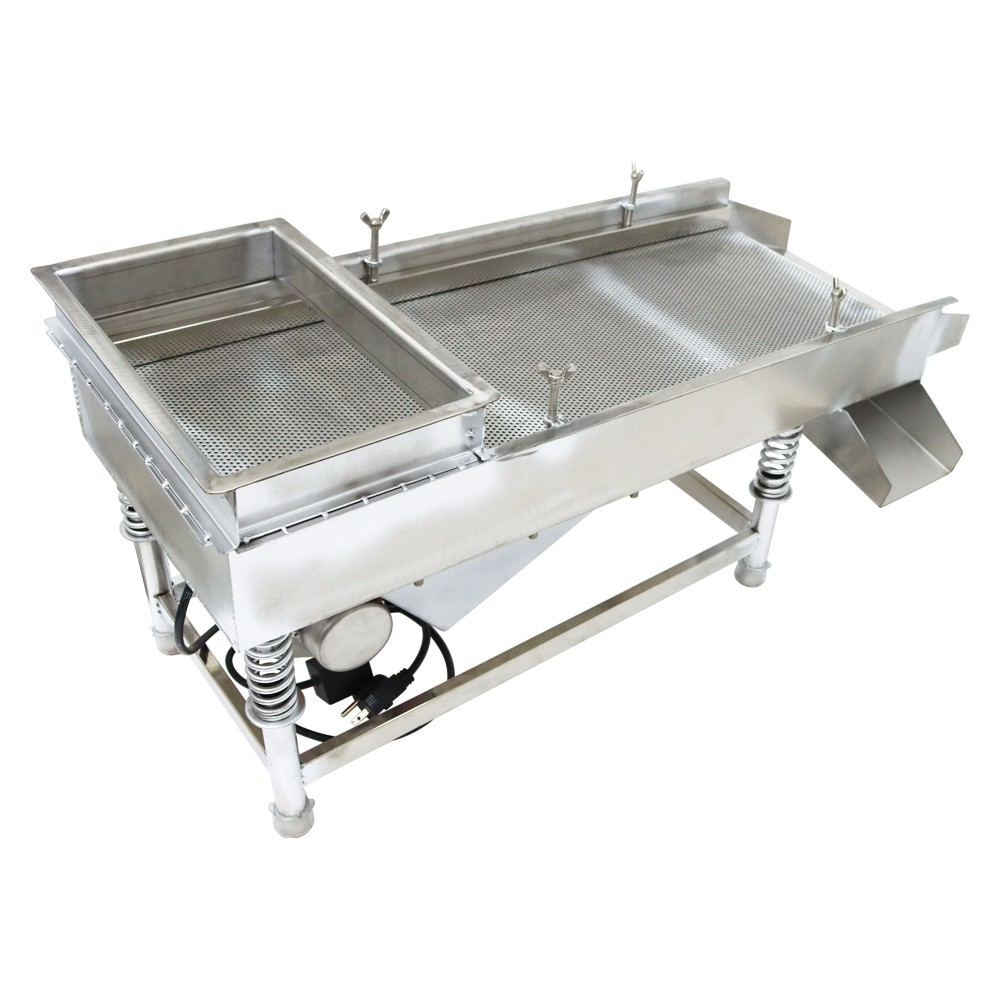 110V Single Layer Vibrating Screen Sifter 2.5mm Mesh 11.8×29.5″ Sieve Machine