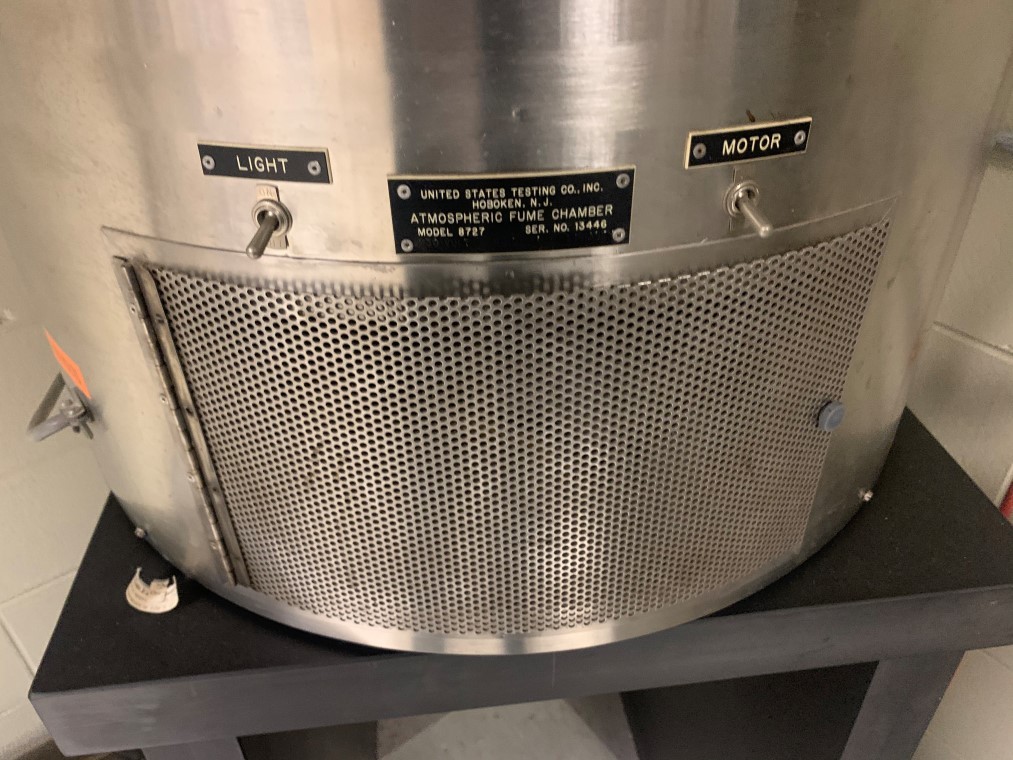 United States Testing Co. Atmospheric Fume Chamber