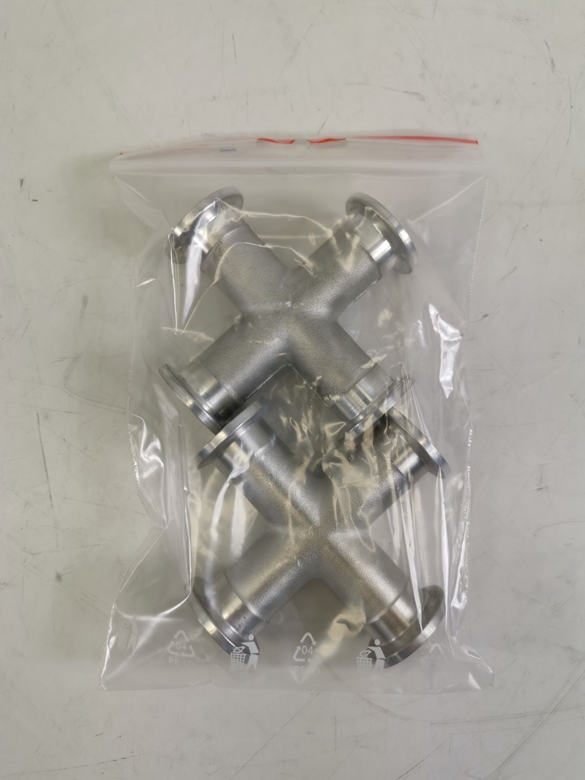 DN 16 ISO-KF 4-way cross piece aluminium L-80 mm 2 pack NEW