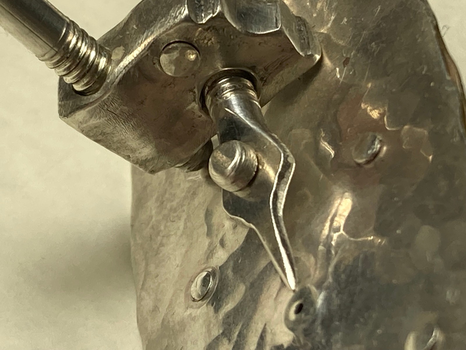 Silver Leeuwenhoek microscope reproduction 100x magnification, Museum quality.
