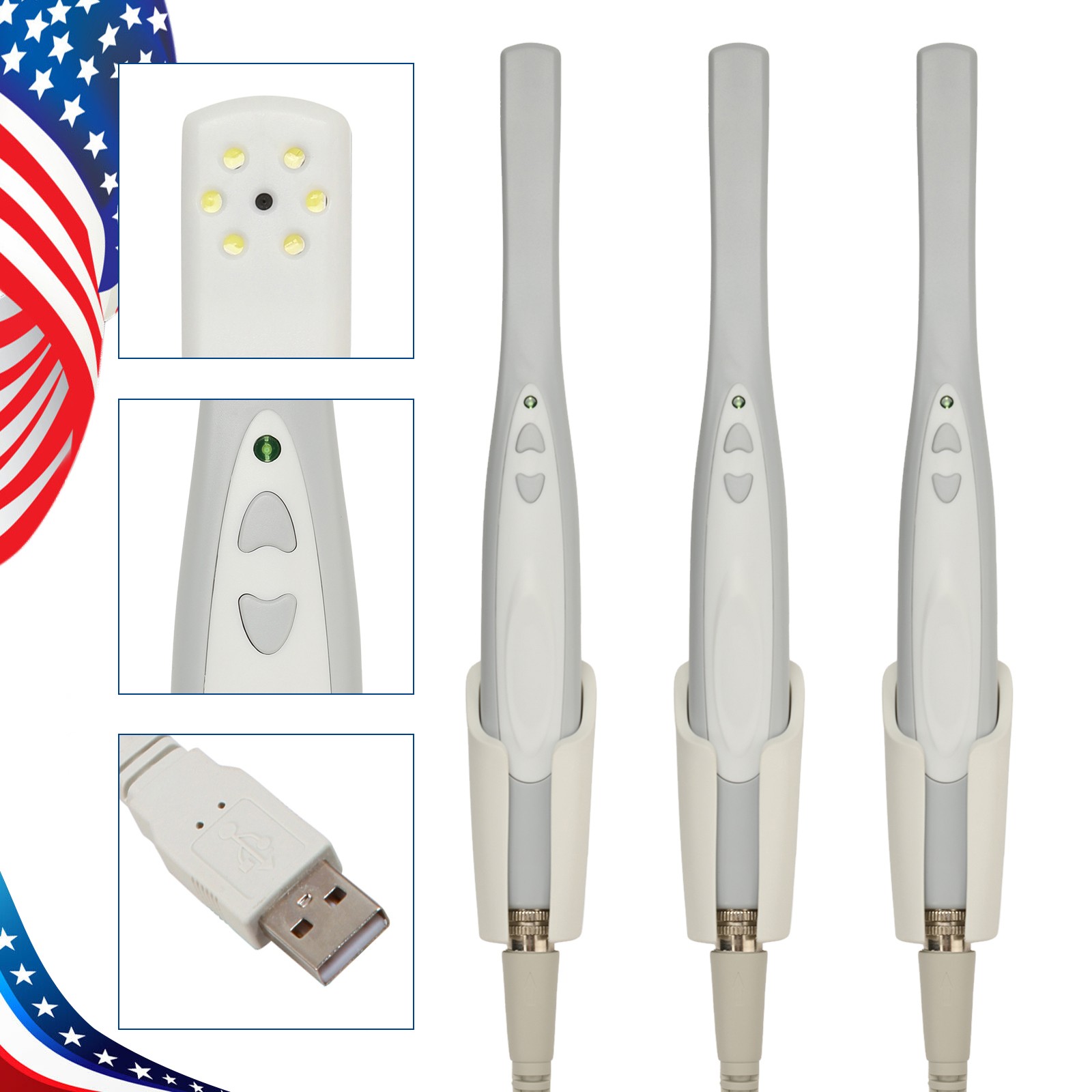 2 sets Dental USB Intraoral Camera Imaging Intra Oral Endoscope 6 LED Light