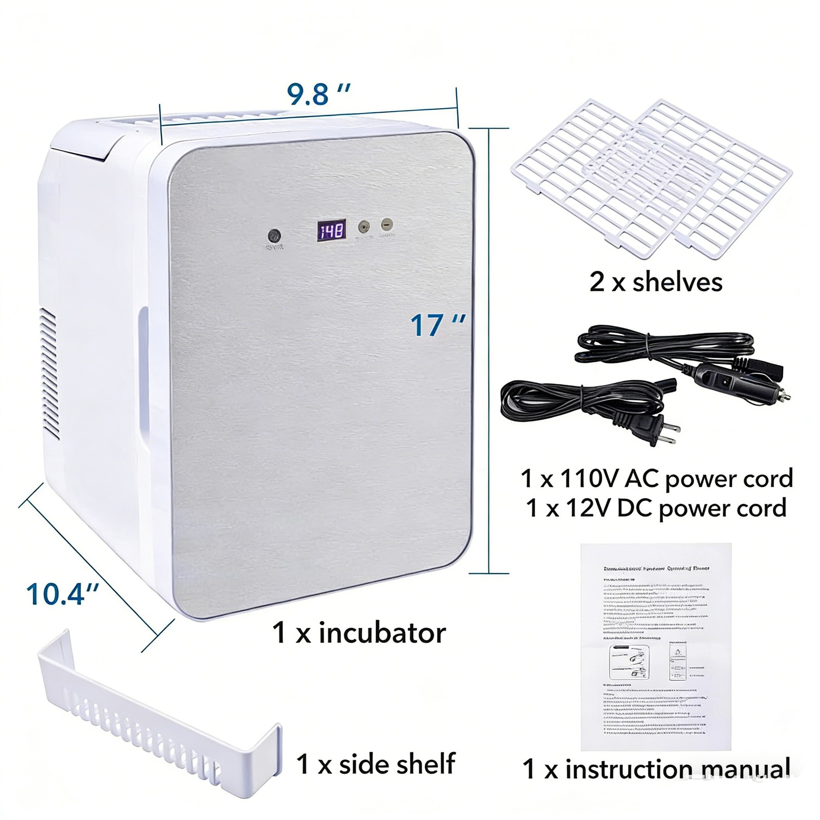 10L Lab Incubator Microbiology Digital Incubator 35-148℉ Thermostatic Incubator