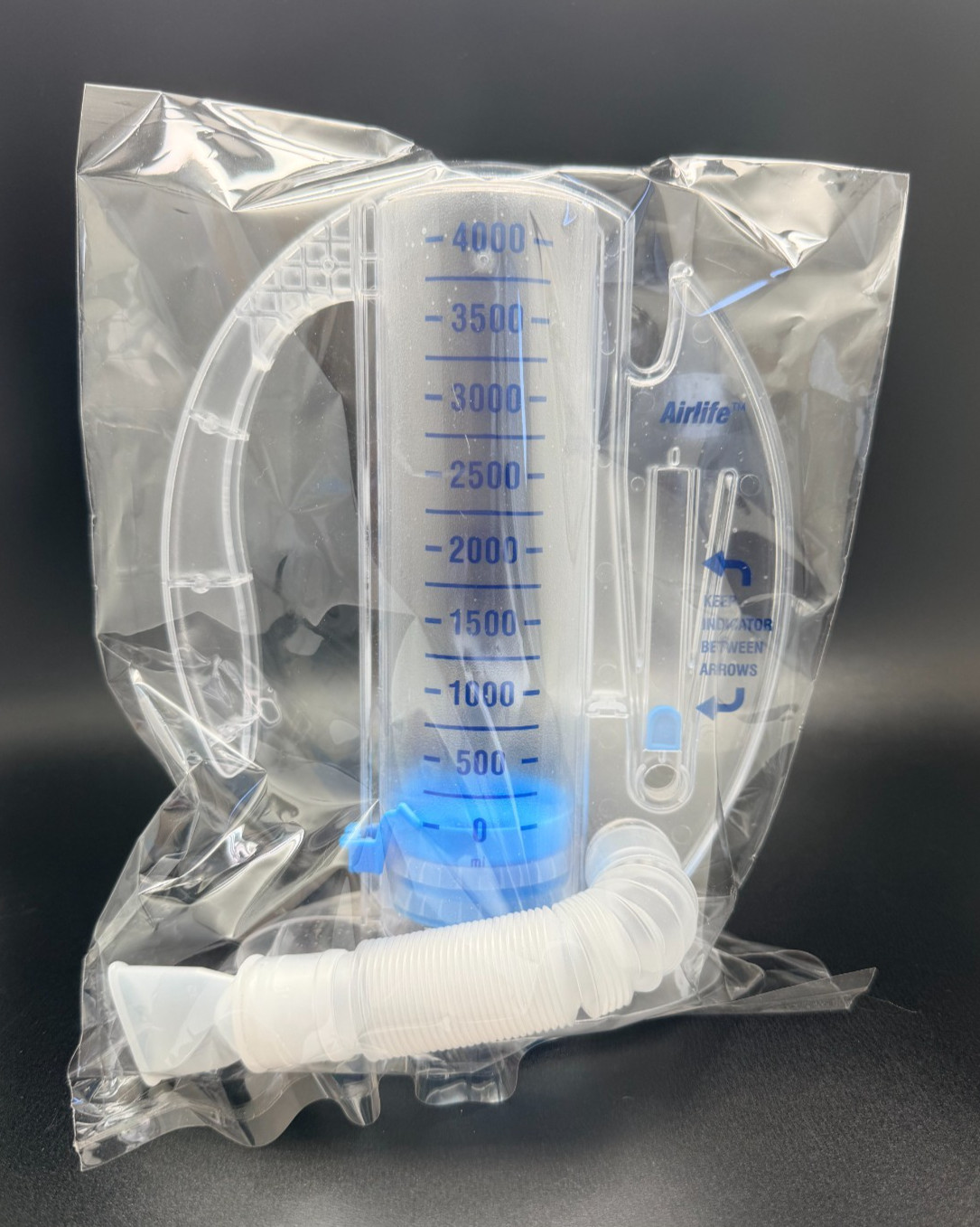 AirLife Volumetric Incentive Spirometer with One-Way Valve 4000 ML