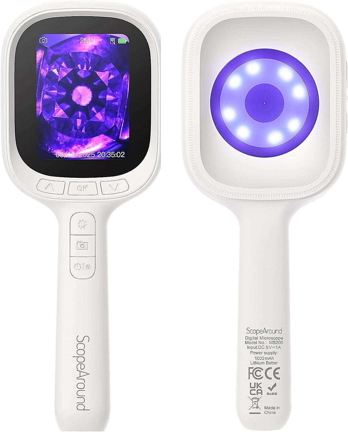 ScopeAround Autofocus Handheld Microscope Magnifier with 2.8″ IPS Screen and LED