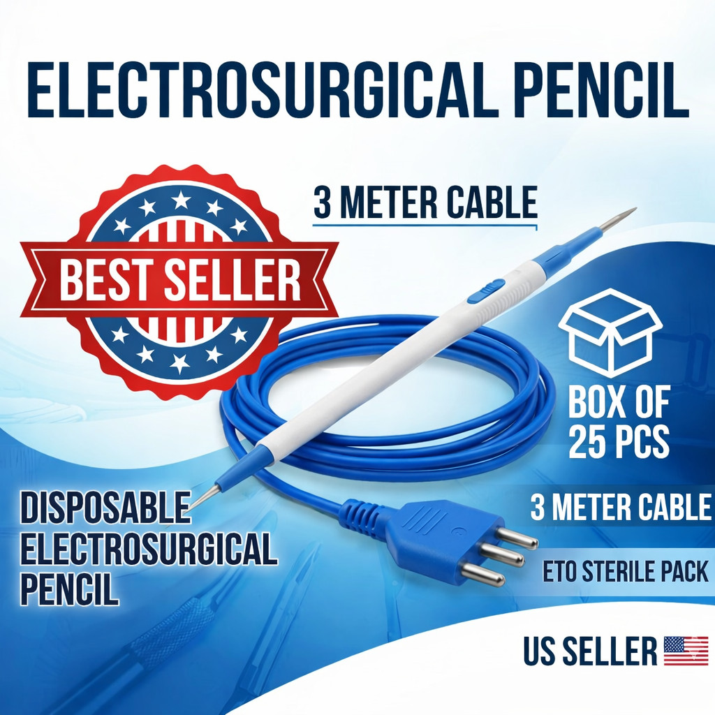 Electrosurgical Pencil – Push Button Disposable Cautery Pen