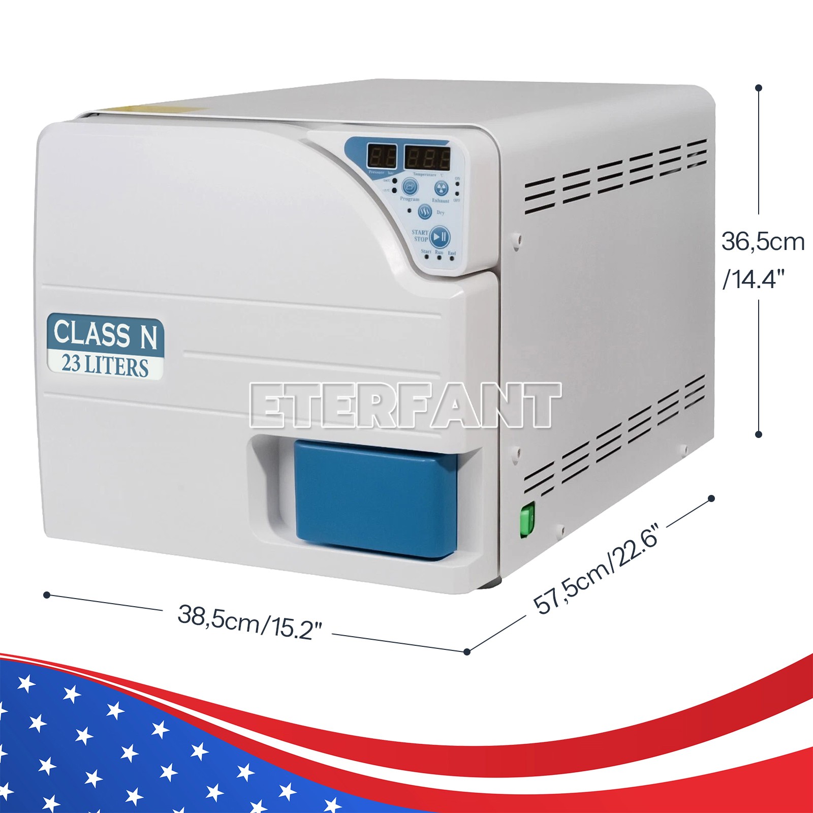 Dental Medical Autoclave Steam Sterilizer Class N 23L Drying Function JCH-23 US