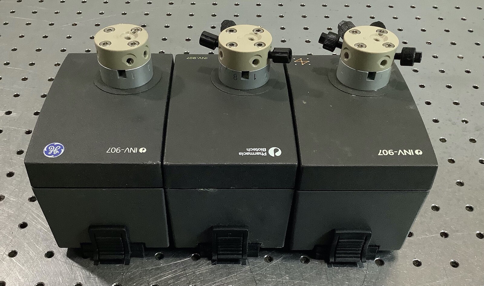 Lot of 3 GE Amersham Pharmacia INV-907 Motor Valve
