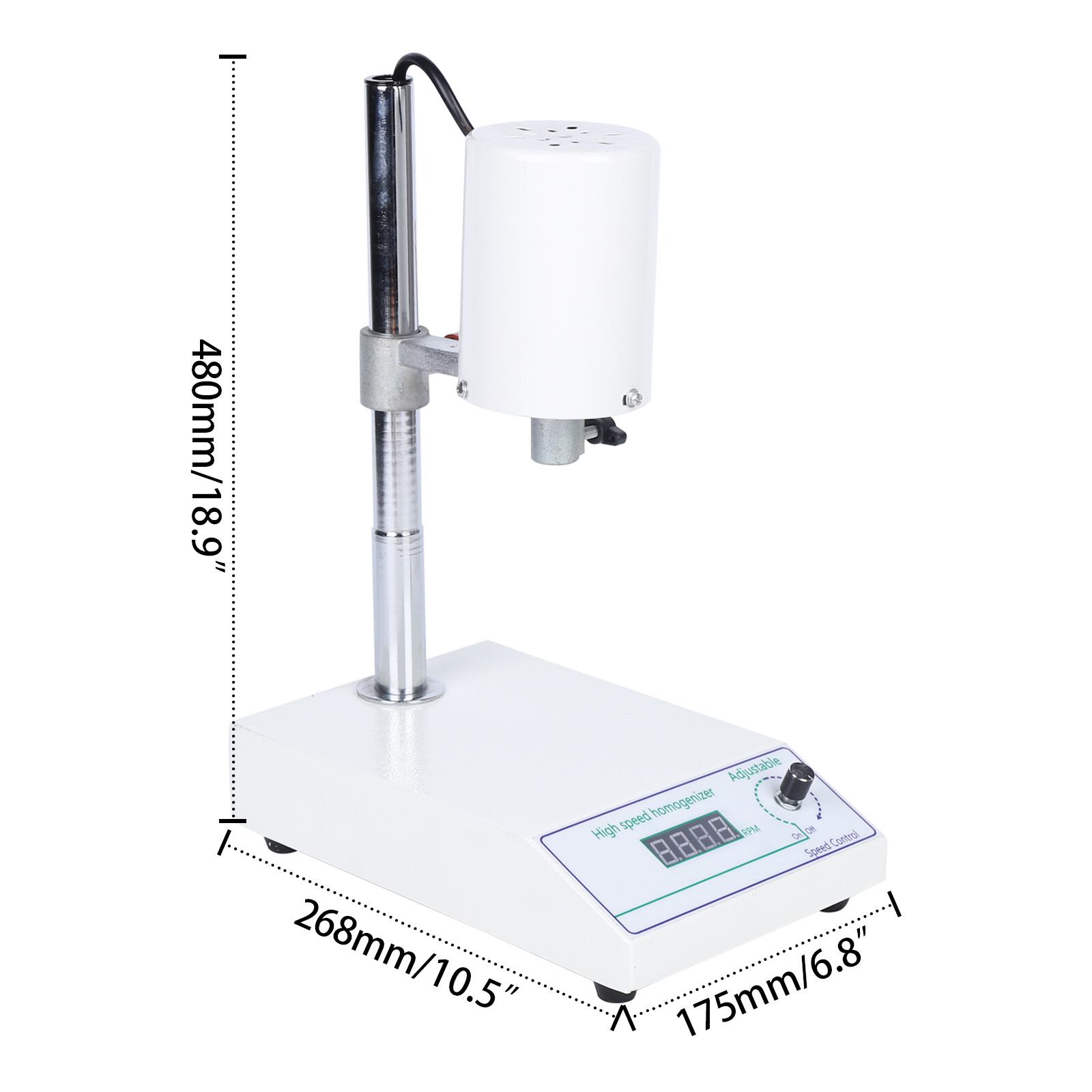 High Speed Homogenizer Lab Mixer Disperser 8000 to 22000RPM Digital Display