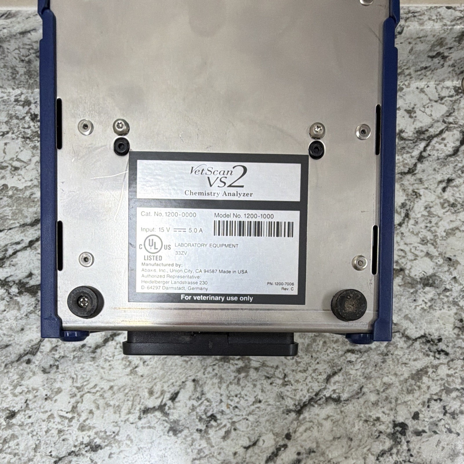 Abaxis VetScan VS2 Veterinary Chemistry Analyzer 1200-1000 w/ AC Adapter