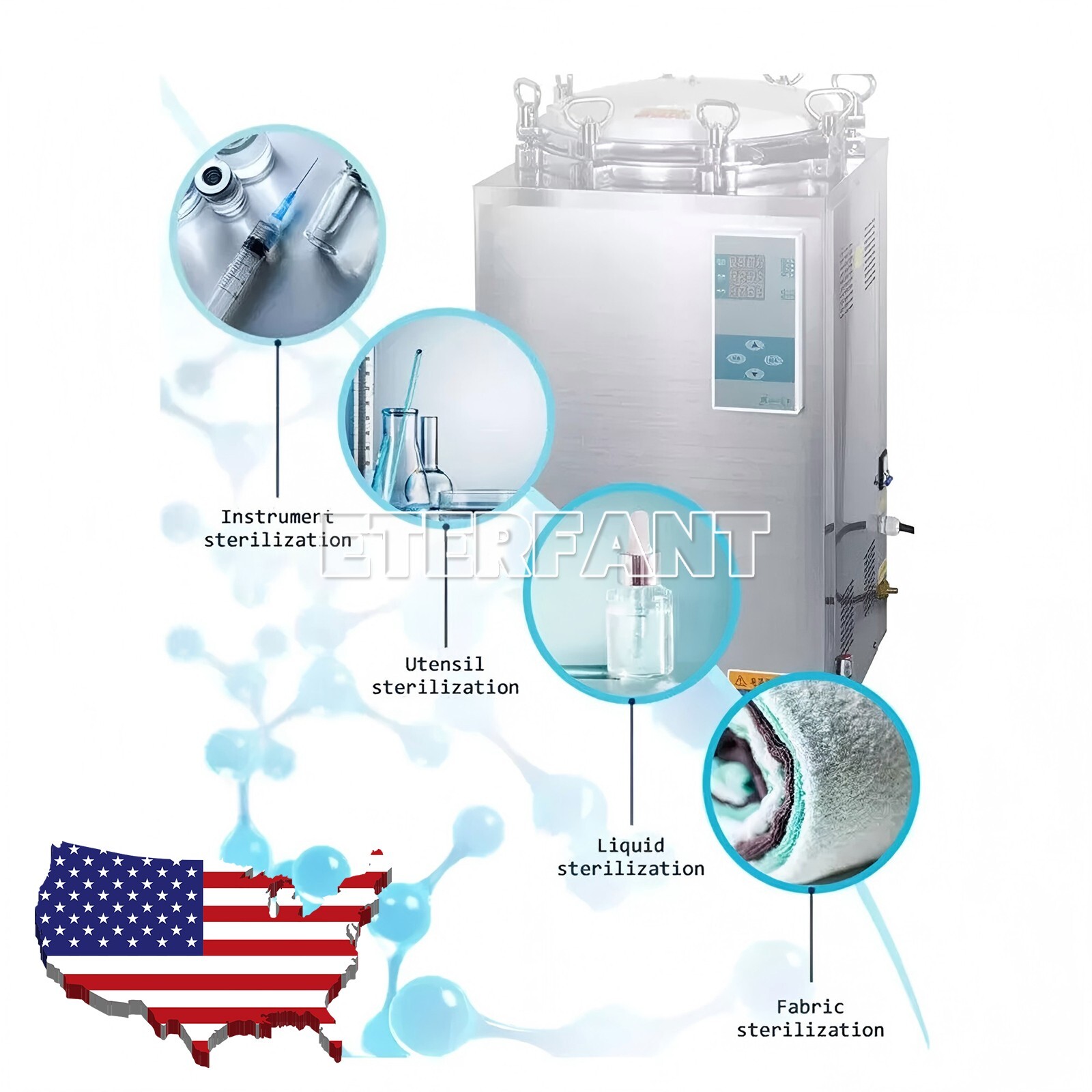35 Liter High Pressure Sterilizer Vertical Autoclave LED Display 105-134°C US