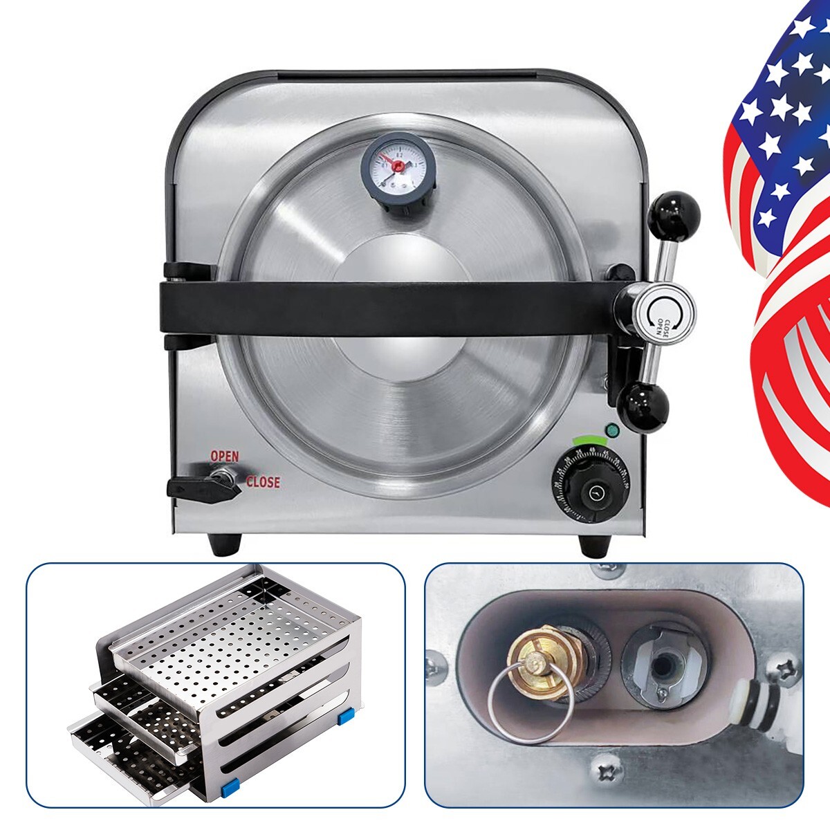 14L Autoclave Steam Sterilizer Dental Equipment Automatic Medical Sterilization