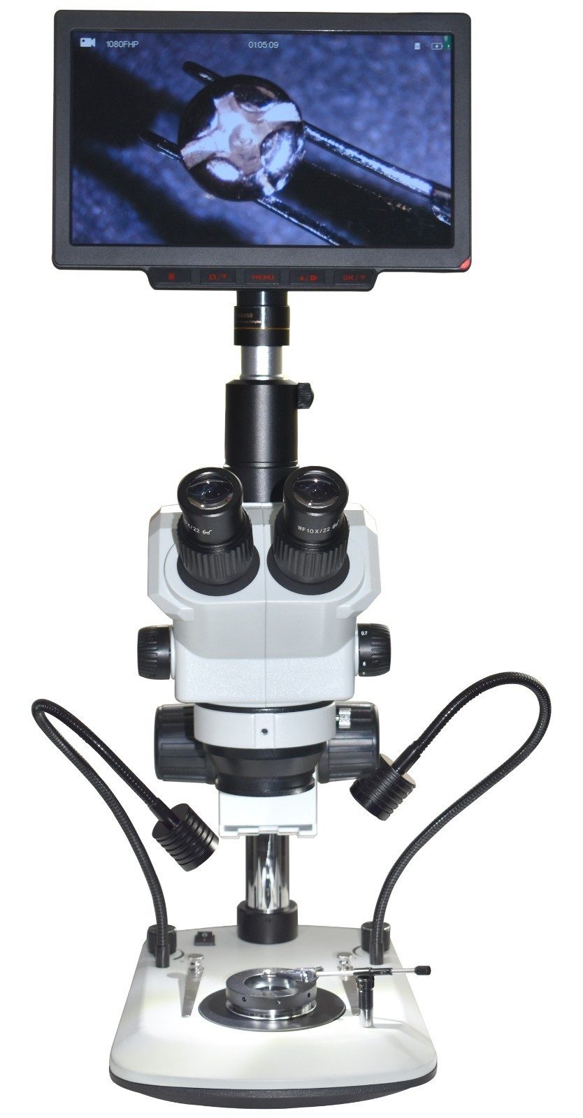 Diamond/Gem Microscope – Darkfield 1:9 Zoom, 115MM WD,4K Live Imaging