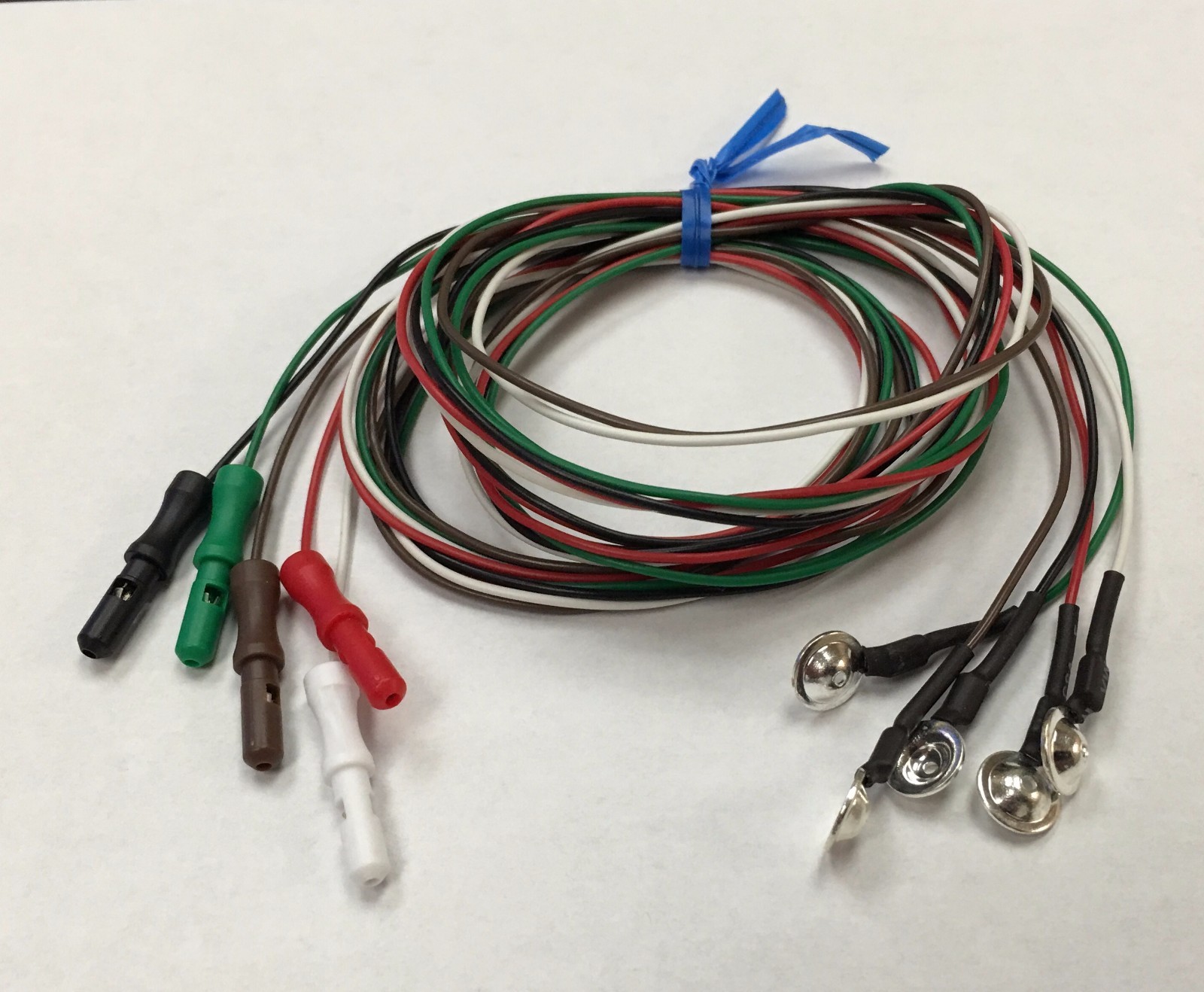 EEG Silver Cup Electrodes 60 Inch Wire With 1.5 DIN Plug 5 Pack