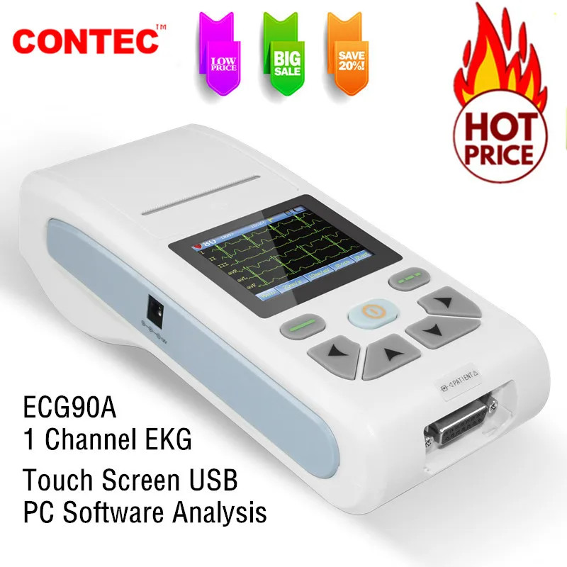 CONTEC Ecg90a Portable electrocardiograph ecg 12-Channel ECG/EKG Machine
