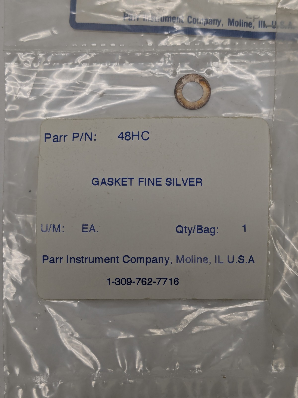 Lot of 15 Parr Instrument P/N 48HC GASKET FINE SILVER, Brand New