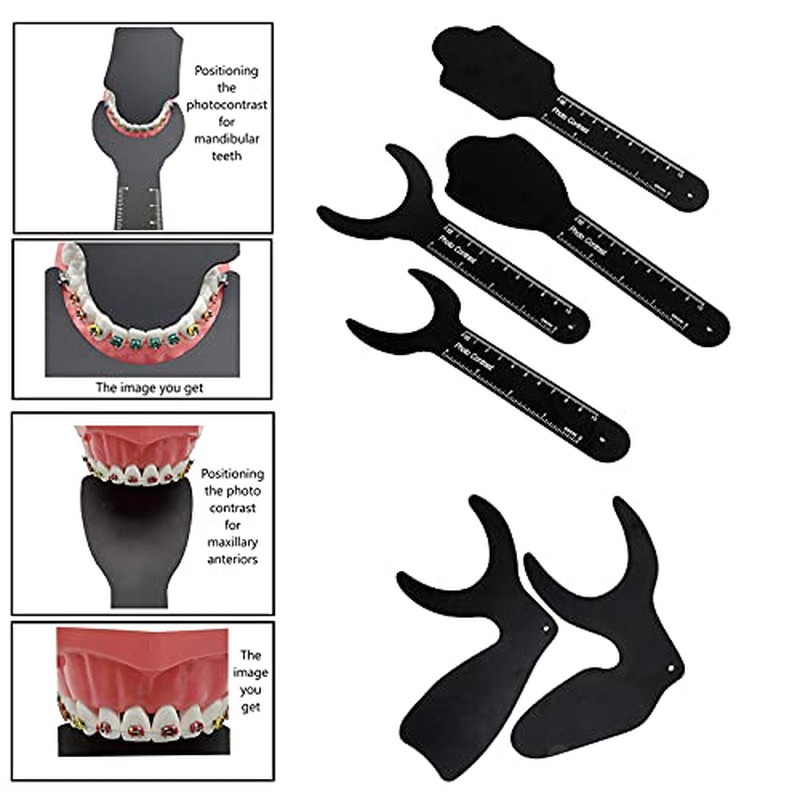 6 Pcs Dental Photography Contraster, 6 Size Black Background Board Intraoral Pho