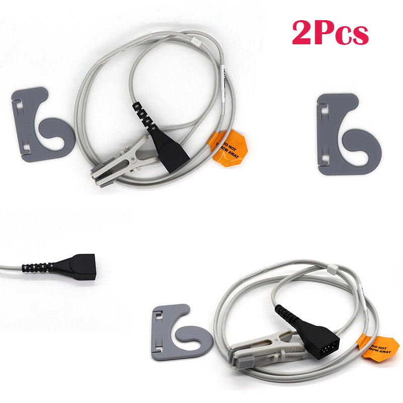 2x 7Pin Adult Ear Clip Oximeter Probe SpO2 Sensor Compatible with 8500