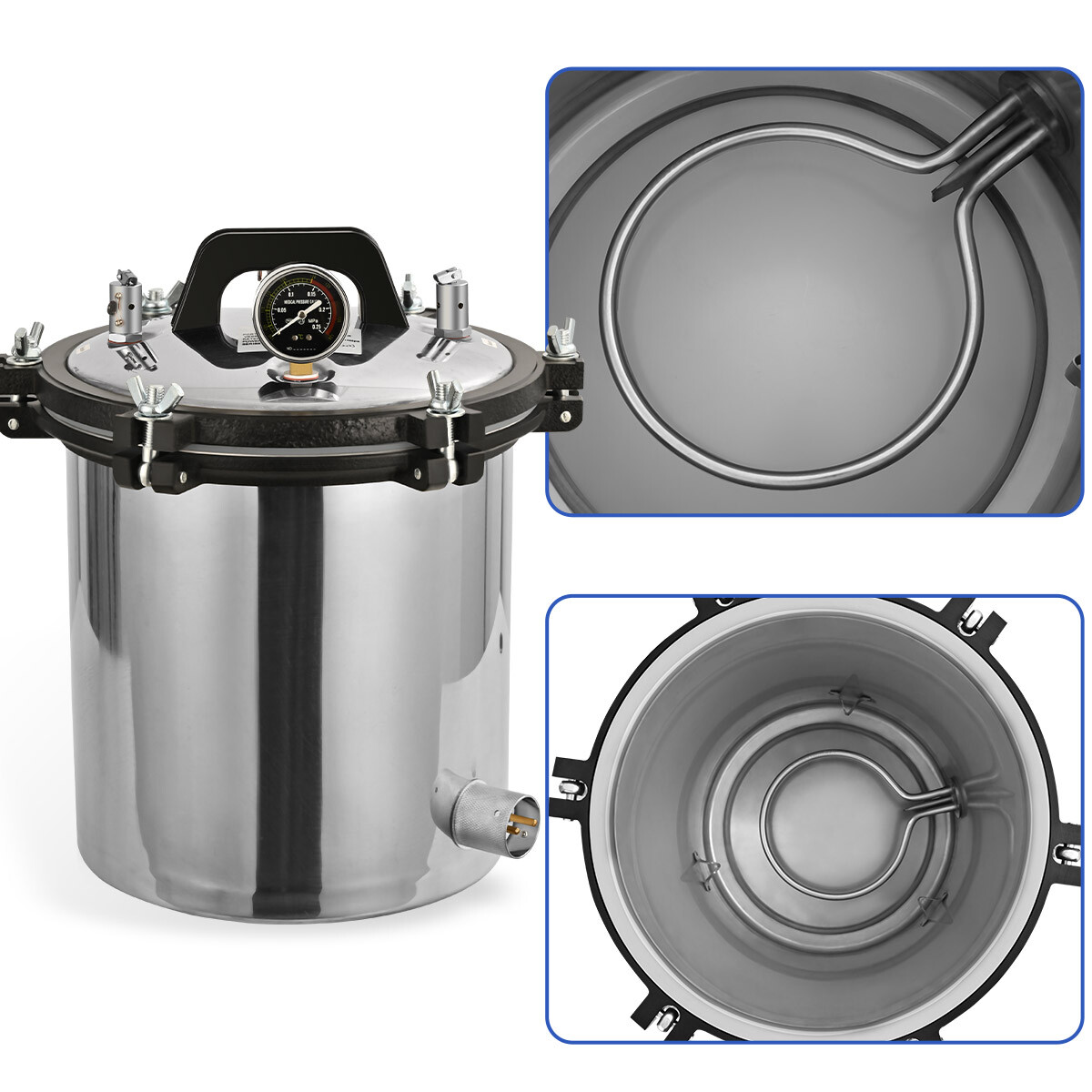 18L Stainless Steel Steam Autoclave Sterilizer Dental Pressure Sterilization
