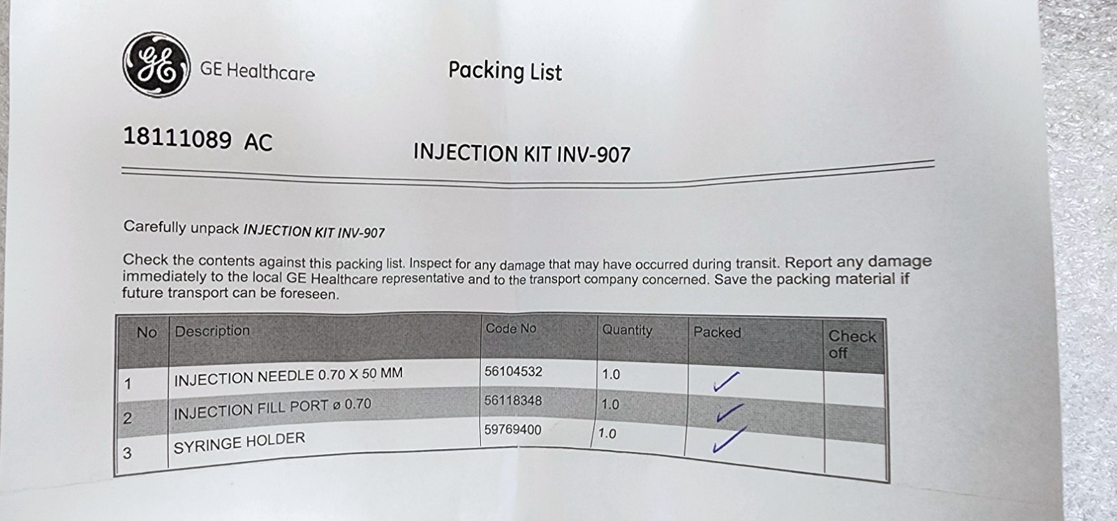 Cytiva 18111089 Injection Kit, INV-907 For use with ÄKTA Systems