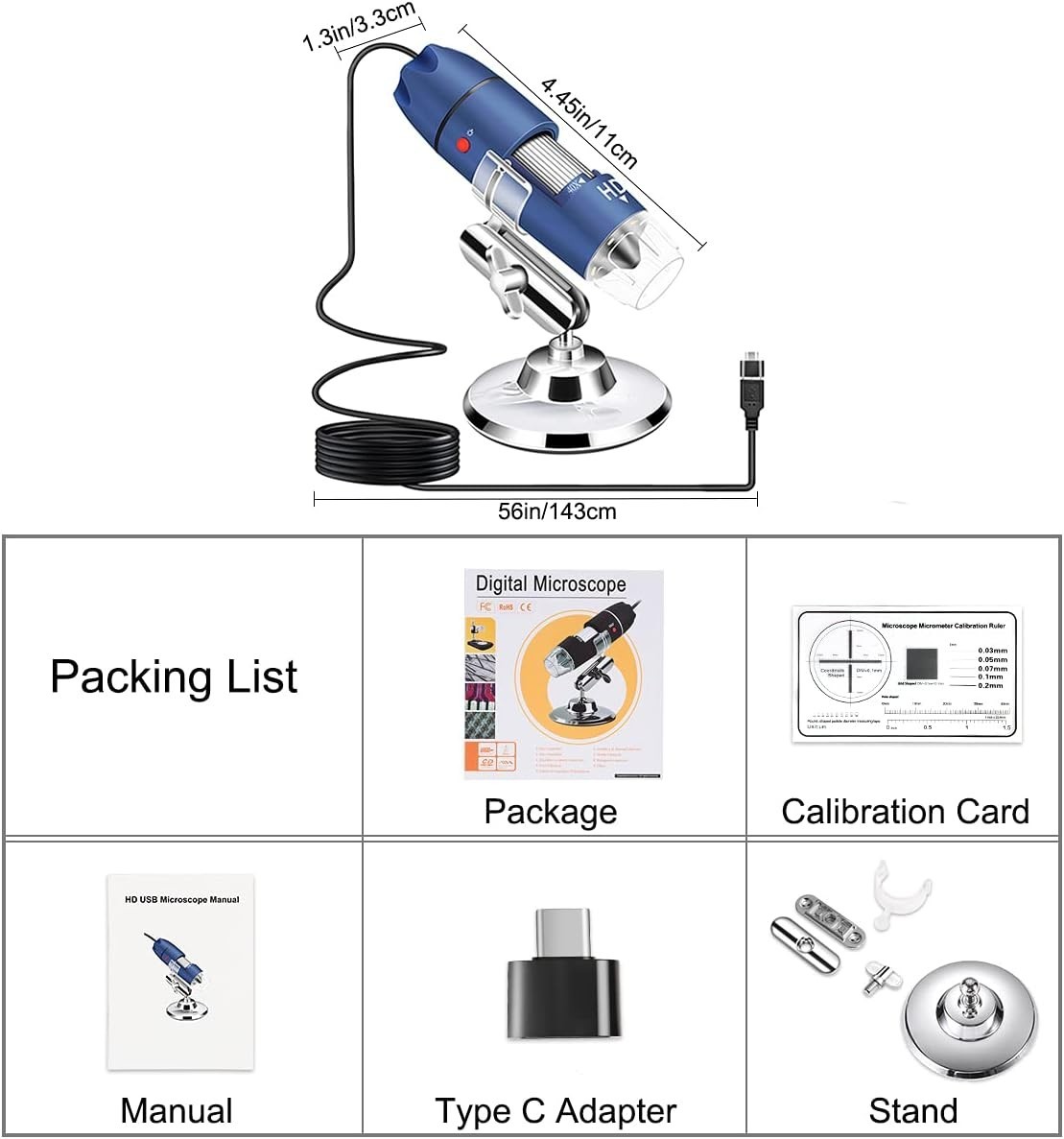 High Magnification Mini Microscope – 40X to 1000X for Coin & Skin Inspection
