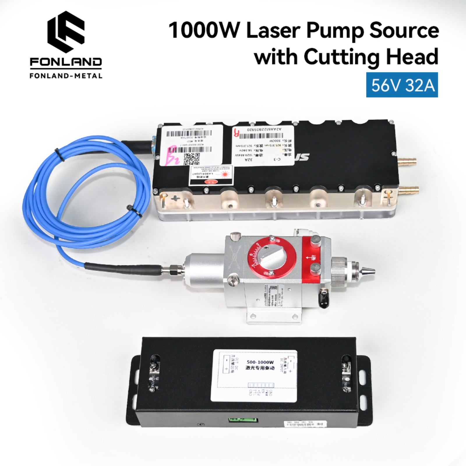 Raycus 1000W 3rd Gen SMA905 Laser Pump Driver Fiber Laser Head For DIY Cutting