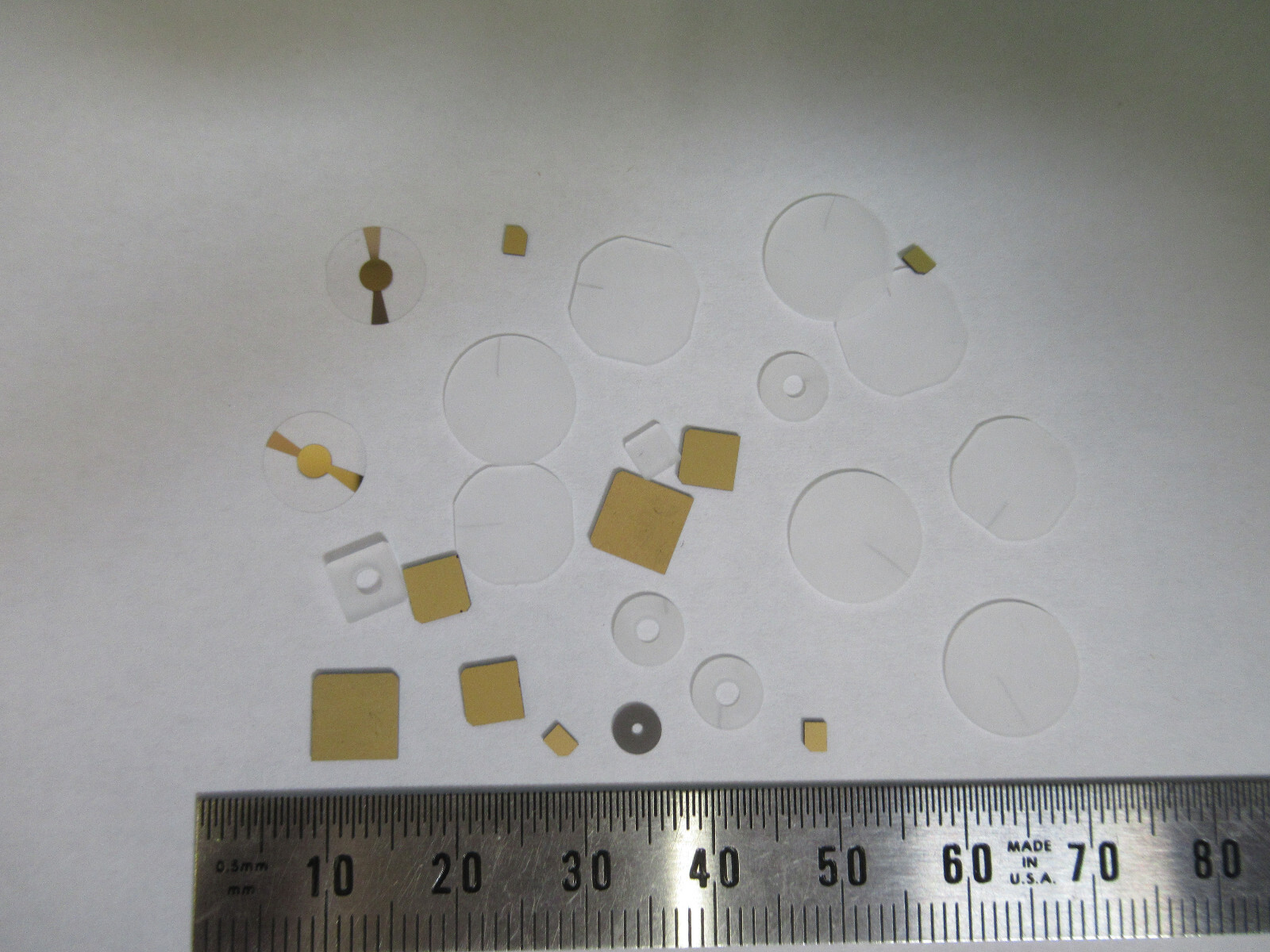 LOT BLANKS PIEZOELECTRIC QUARTZ CRYSTAL X-Y-CUT GOLD COATED PIEZO SENSOR AL-B-09