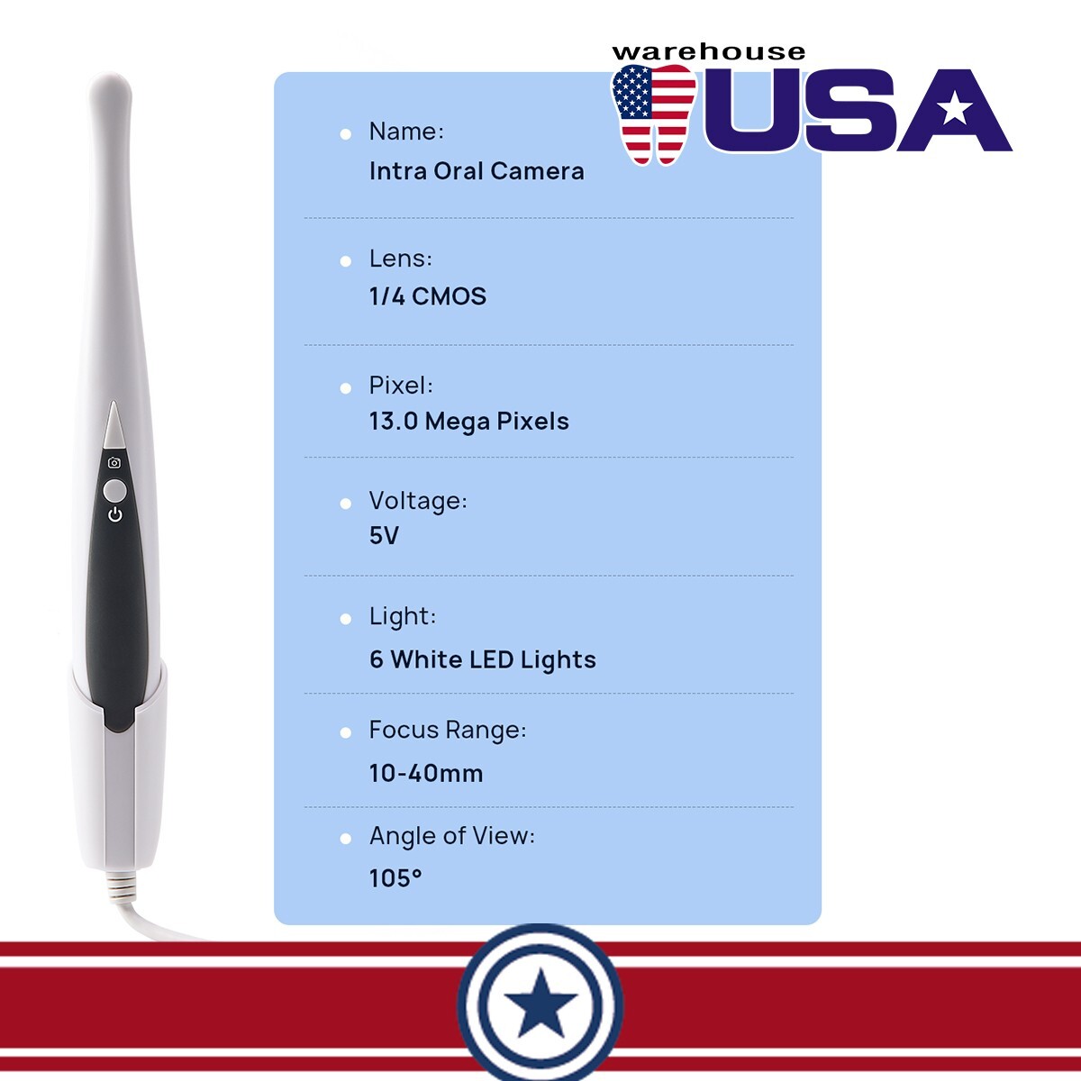 Dental Intraoral Camera USB Digital Imaging Intra Oral HD Camera 13.0 Mega Pixel