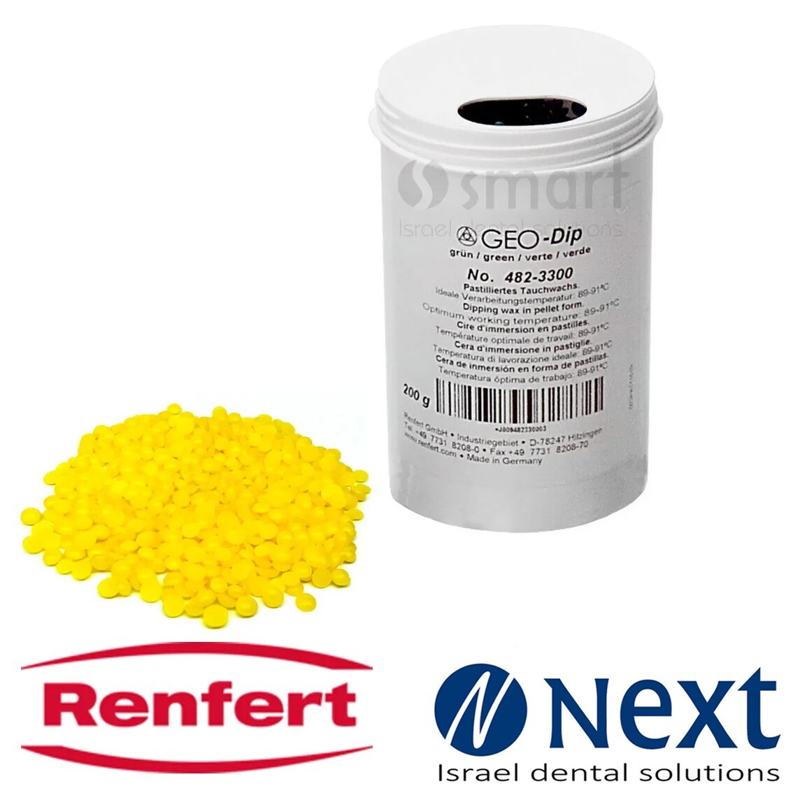 Dental Lab dipping wax yellow elastic transparent Renfert GEO Dip crown 4823300