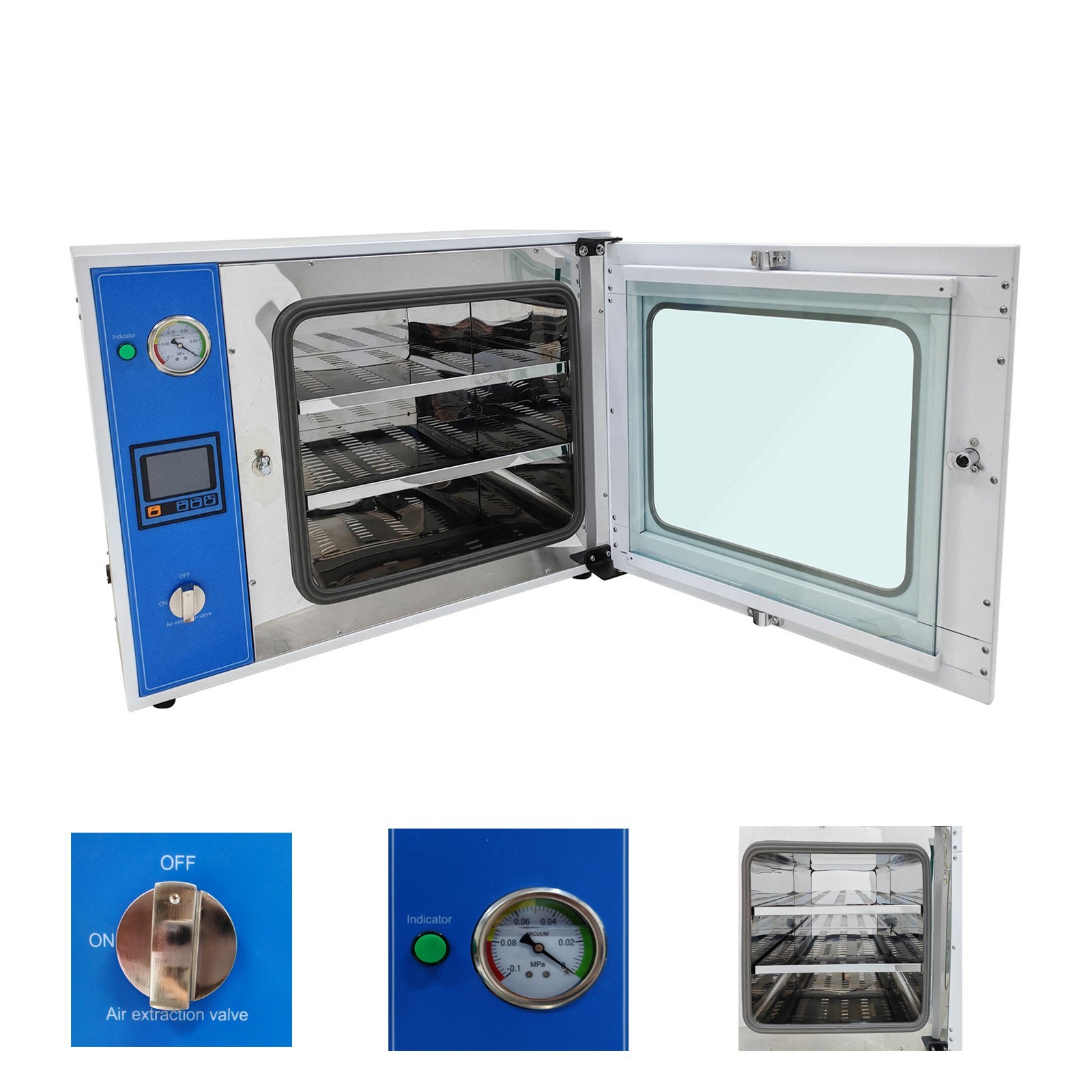 Digital Vacuum Drying Oven Heating and Drying Cabinet 110V 1400W Temp. Adjustabl